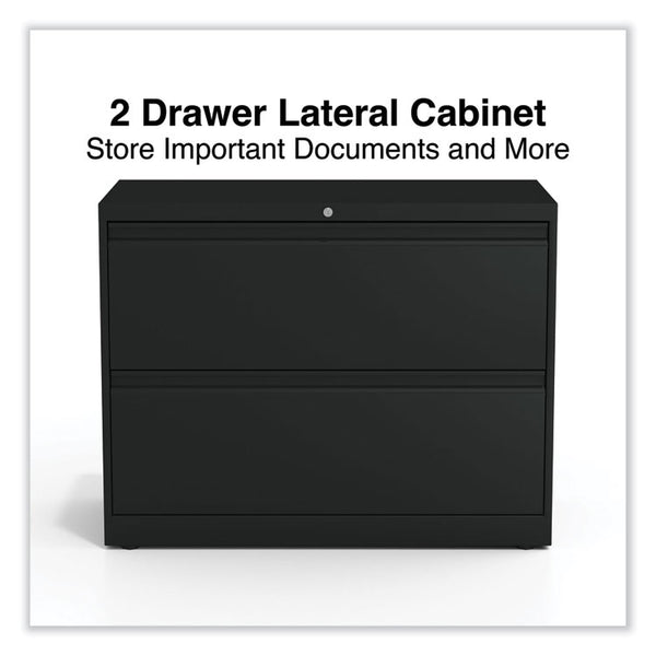 Alera® Lateral File, 2 Legal/Letter-Size File Drawers, Black, 36" x 18.63" x 28" (ALEHLF3629BL)