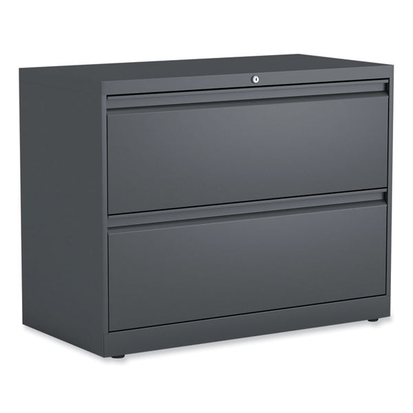 Alera® Lateral File, 2 Legal/Letter/A4/A5-Size File Drawers, Charcoal, 36" x 18.63" x 28" (ALEHLF3629CC)