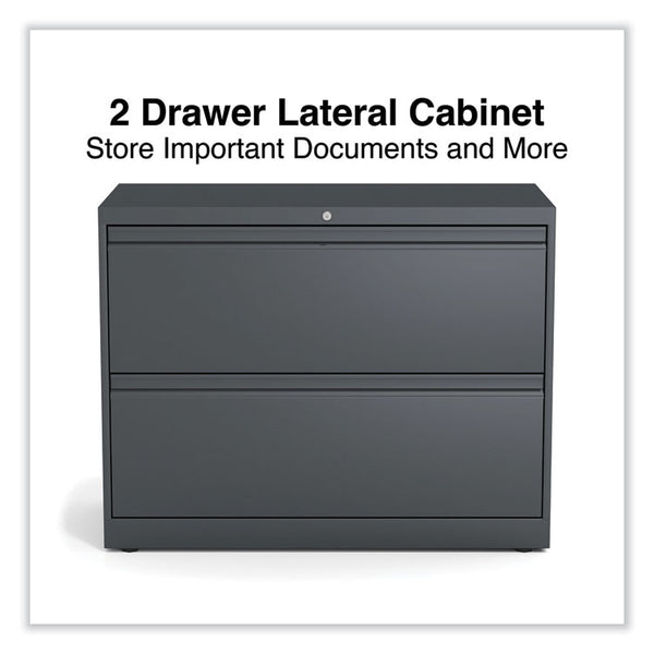 Alera® Lateral File, 2 Legal/Letter/A4/A5-Size File Drawers, Charcoal, 36" x 18.63" x 28" (ALEHLF3629CC)