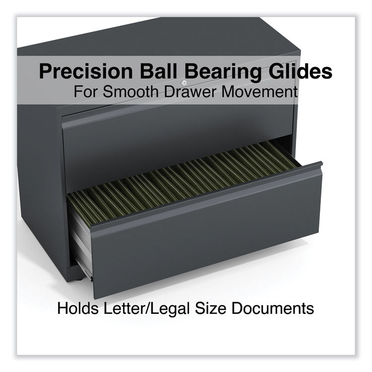 Alera® Lateral File, 2 Legal/Letter/A4/A5-Size File Drawers, Charcoal, 36" x 18.63" x 28" (ALEHLF3629CC) Each