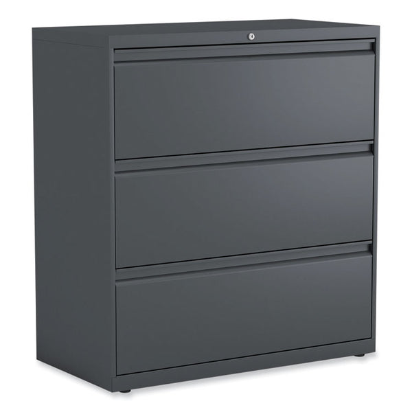 Alera® Lateral File, 3 Legal/Letter/A4/A5-Size File Drawers, Charcoal, 36" x 18.63" x 40.25" (ALEHLF3641CC)