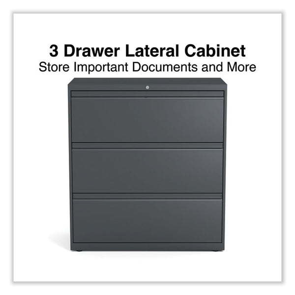 Alera® Lateral File, 3 Legal/Letter/A4/A5-Size File Drawers, Charcoal, 36" x 18.63" x 40.25" (ALEHLF3641CC)