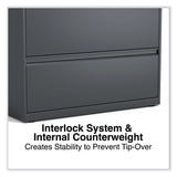 Alera® Lateral File, 3 Legal/Letter/A4/A5-Size File Drawers, Charcoal, 36" x 18.63" x 40.25" (ALEHLF3641CC)