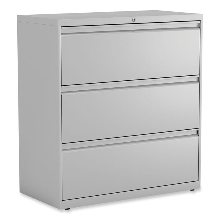 Alera® Lateral File, 3 Legal/Letter/A4/A5-Size File Drawers, Light Gray, 36" x 18.63" x 40.25" (ALEHLF3641LG)