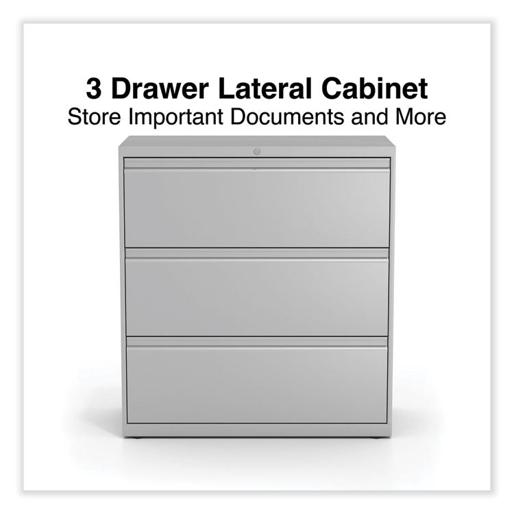 Alera® Lateral File, 3 Legal/Letter/A4/A5-Size File Drawers, Light Gray, 36" x 18.63" x 40.25" (ALEHLF3641LG)