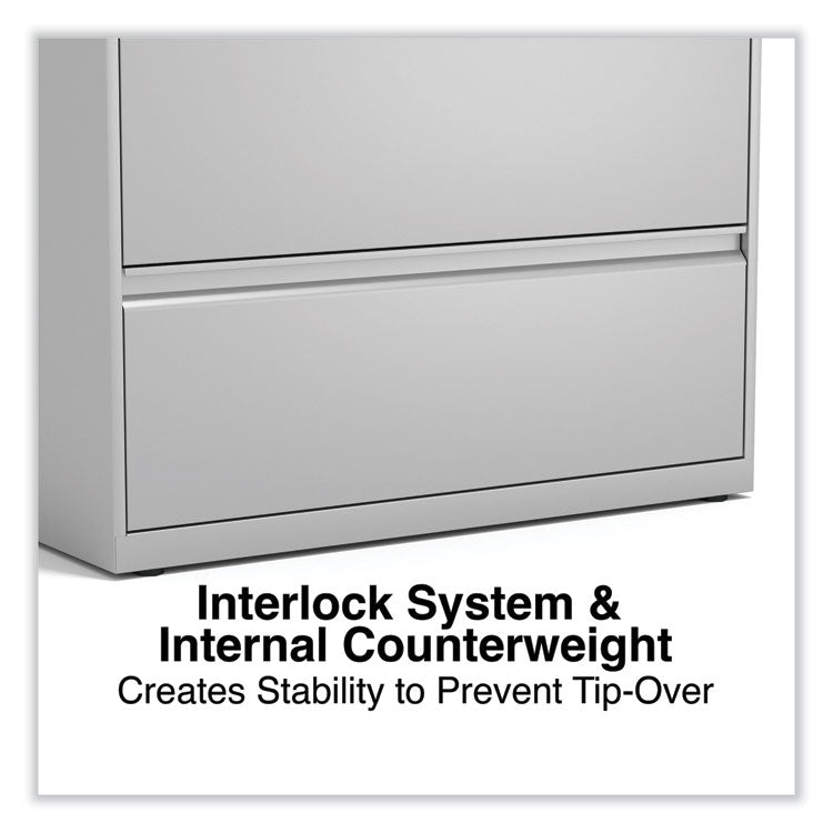 Alera® Lateral File, 3 Legal/Letter/A4/A5-Size File Drawers, Light Gray, 36" x 18.63" x 40.25" (ALEHLF3641LG)