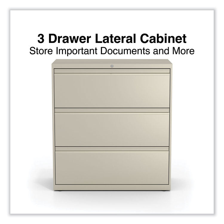 Alera® Lateral File, 3 Legal/Letter/A4/A5-Size File Drawers, Putty, 36" x 18.63" x 40.25" (ALEHLF3641PY)