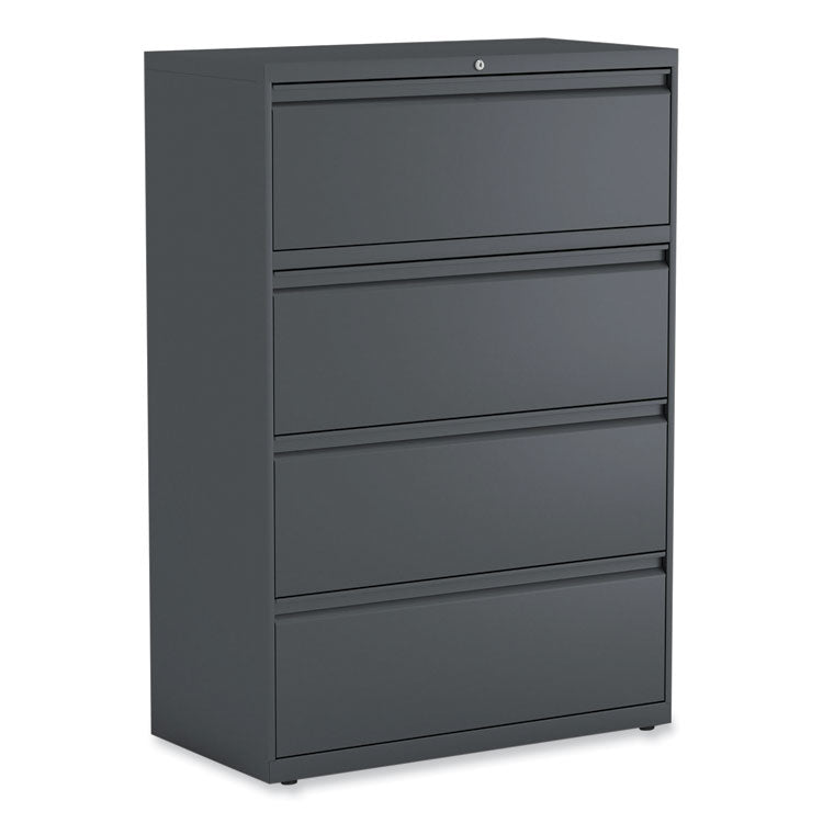 Alera® Lateral File, 4 Legal/Letter/A4/A5-Size File Drawers, Charcoal, 36" x 18.63" x 52.5" (ALEHLF3654CC)