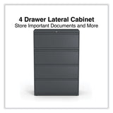 Alera® Lateral File, 4 Legal/Letter/A4/A5-Size File Drawers, Charcoal, 36" x 18.63" x 52.5" (ALEHLF3654CC)