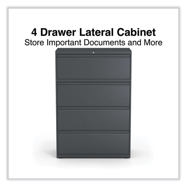 Alera® Lateral File, 4 Legal/Letter/A4/A5-Size File Drawers, Charcoal, 36" x 18.63" x 52.5" (ALEHLF3654CC)