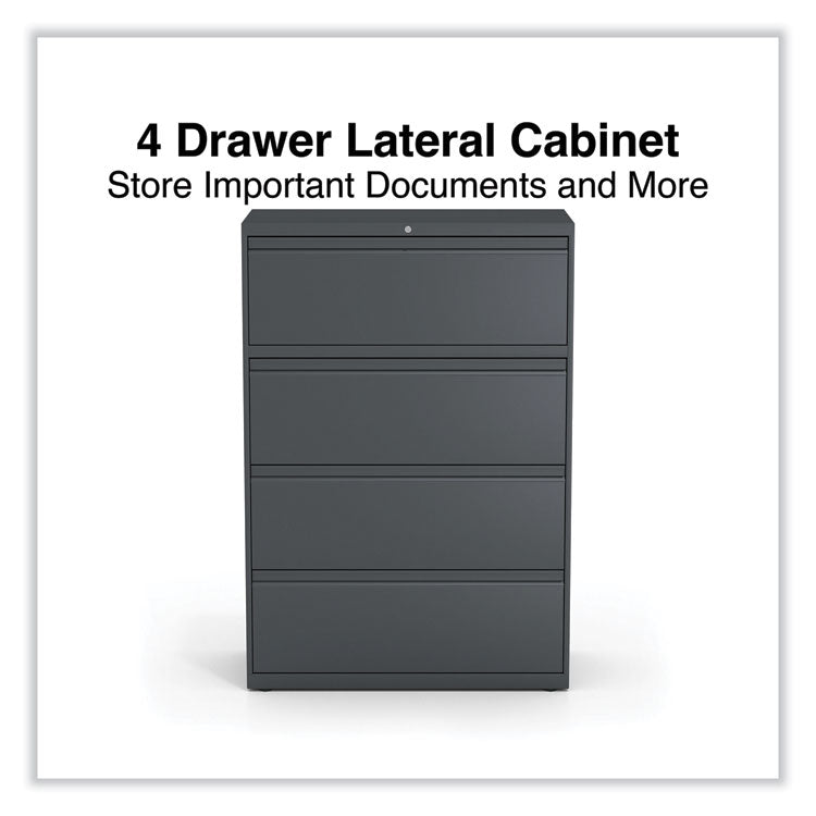 Alera® Lateral File, 4 Legal/Letter/A4/A5-Size File Drawers, Charcoal, 36" x 18.63" x 52.5" (ALEHLF3654CC)