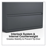 Alera® Lateral File, 4 Legal/Letter/A4/A5-Size File Drawers, Charcoal, 36" x 18.63" x 52.5" (ALEHLF3654CC)