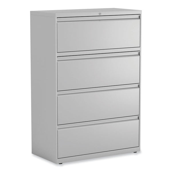 Alera® Lateral File, 4 Legal/Letter-Size File Drawers, Light Gray, 36" x 18.63" x 52.5" (ALEHLF3654LG)