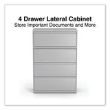 Alera® Lateral File, 4 Legal/Letter-Size File Drawers, Light Gray, 36" x 18.63" x 52.5" (ALEHLF3654LG)