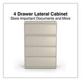 Alera® Lateral File, 4 Legal/Letter-Size File Drawers, Putty, 36" x 18.63" x 52.5" (ALEHLF3654PY)