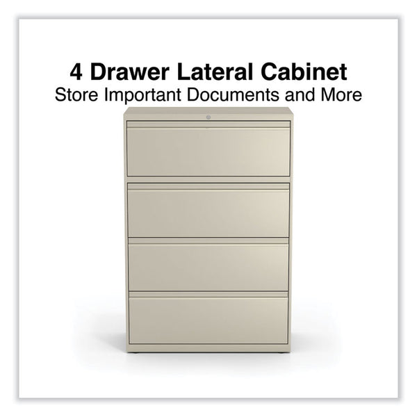Alera® Lateral File, 4 Legal/Letter-Size File Drawers, Putty, 36" x 18.63" x 52.5" (ALEHLF3654PY)