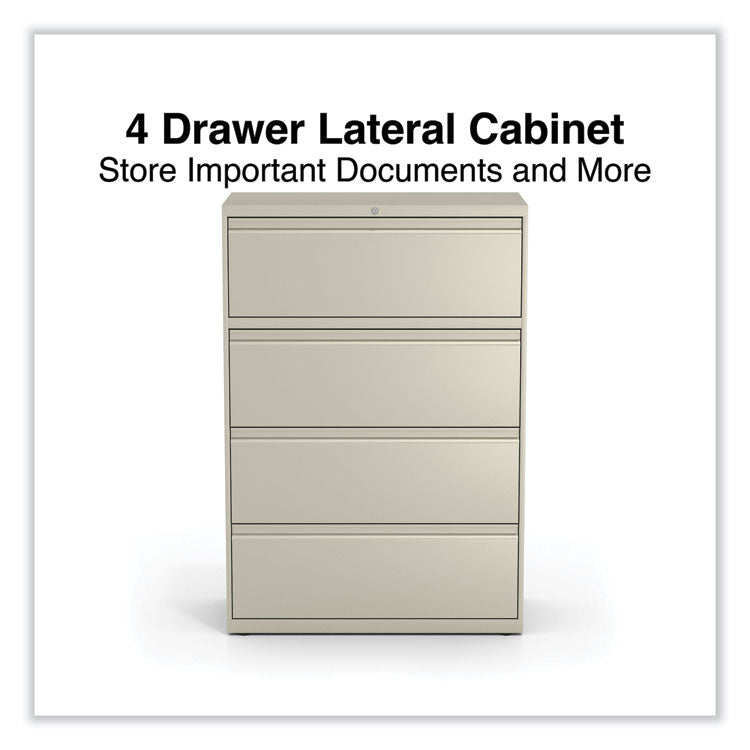 Alera® Lateral File, 4 Legal/Letter-Size File Drawers, Putty, 36" x 18.63" x 52.5" (ALEHLF3654PY)