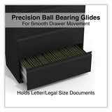 Alera® Lateral File, 5 Legal/Letter/A4/A5-Size File Drawers, Black, 36" x 18.63" x 67.63" (ALEHLF3667BL) Each