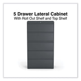 Alera® Lateral File, 5 Legal/Letter/A4/A5-Size File Drawers, Charcoal, 36" x 18.63" x 67.63" (ALEHLF3667CC)