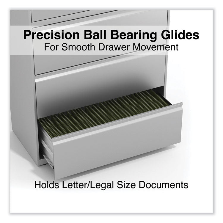 Alera® Lateral File, 5 Legal/Letter/A4/A5-Size File Drawers, Light Gray, 36" x 18.63" x 67.63" (ALEHLF3667LG) Each