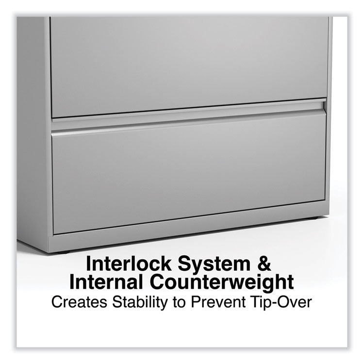 Alera® Lateral File, 5 Legal/Letter/A4/A5-Size File Drawers, Light Gray, 36" x 18.63" x 67.63" (ALEHLF3667LG) Each