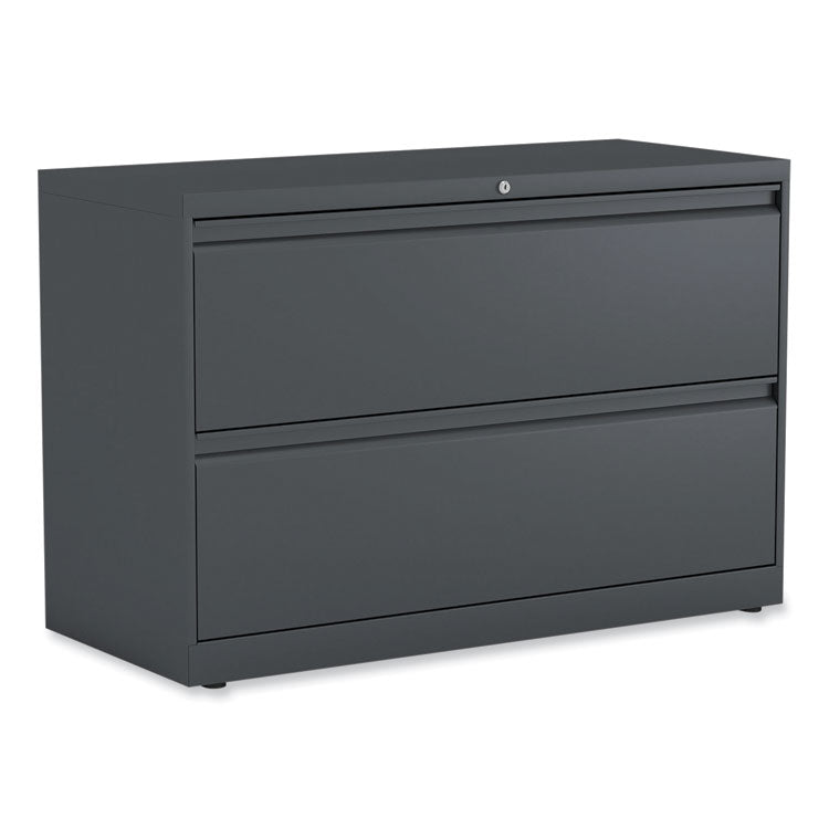 Alera® Lateral File, 2 Legal/Letter-Size File Drawers, Charcoal, 42" x 18.63" x 28" (ALEHLF4229CC)