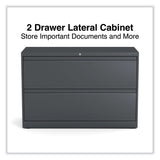 Alera® Lateral File, 2 Legal/Letter-Size File Drawers, Charcoal, 42" x 18.63" x 28" (ALEHLF4229CC)