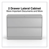 Alera® Lateral File, 2 Legal/Letter-Size File Drawers, Light Gray, 42" x 18.63" x 28" (ALEHLF4229LG)