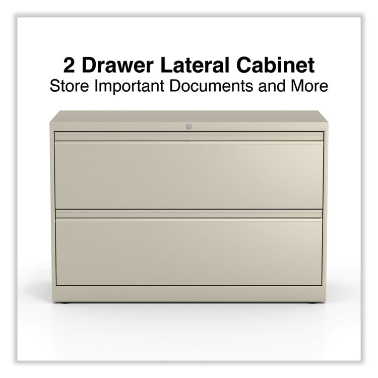 Alera® Lateral File, 2 Legal/Letter-Size File Drawers, Putty, 42" x 18.63" x 28" (ALEHLF4229PY)