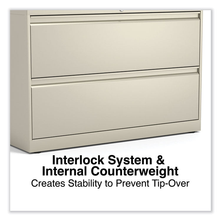 Alera® Lateral File, 2 Legal/Letter-Size File Drawers, Putty, 42" x 18.63" x 28" (ALEHLF4229PY)