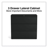 Alera® Lateral File, 3 Legal/Letter/A4/A5-Size File Drawers, Black, 42" x 18.63" x 40.25" (ALEHLF4241BL)