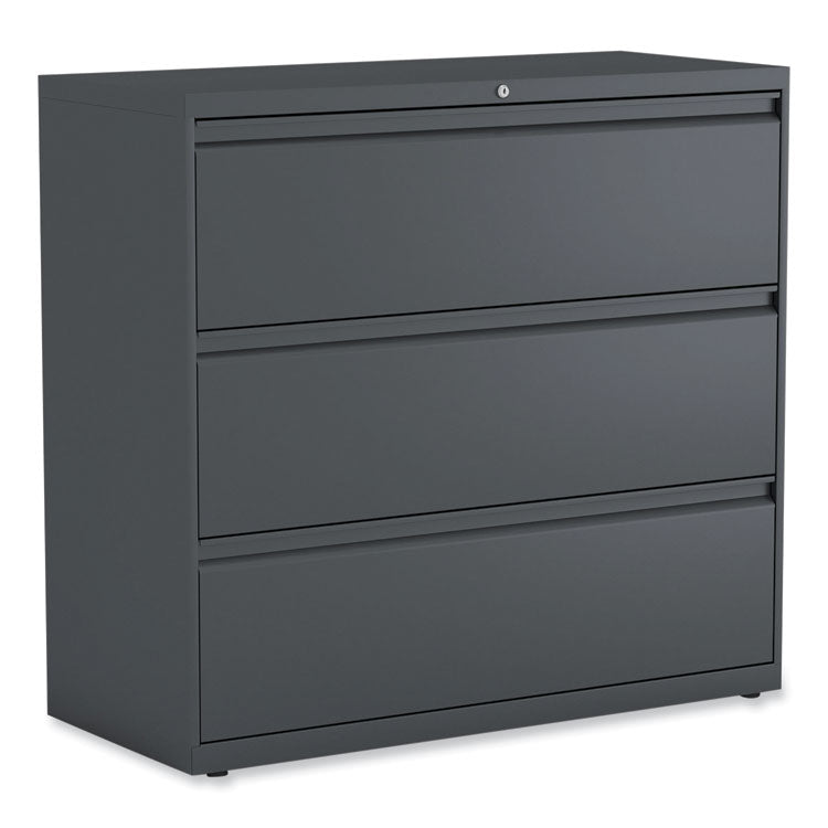 Alera® Lateral File, 3 Legal/Letter/A4/A5-Size File Drawers, Charcoal, 42" x 18.63" x 40.25" (ALEHLF4241CC)