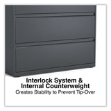 Alera® Lateral File, 3 Legal/Letter/A4/A5-Size File Drawers, Charcoal, 42" x 18.63" x 40.25" (ALEHLF4241CC)