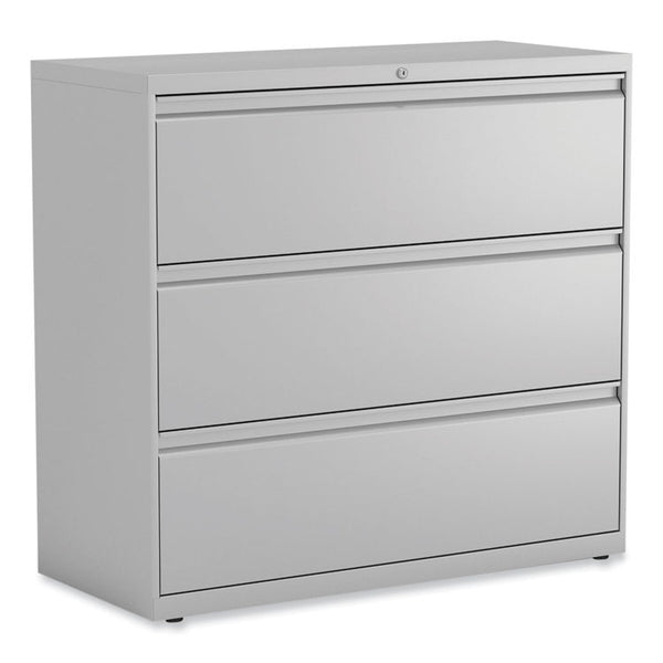 Alera® Lateral File, 3 Legal/Letter/A4/A5-Size File Drawers, Light Gray, 42" x 18.63" x 40.25" (ALEHLF4241LG)