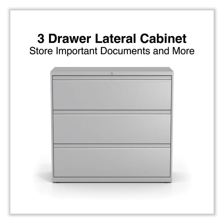 Alera® Lateral File, 3 Legal/Letter/A4/A5-Size File Drawers, Light Gray, 42" x 18.63" x 40.25" (ALEHLF4241LG) Each