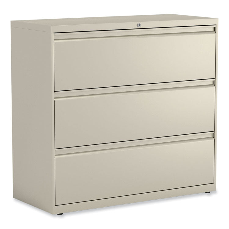 Alera® Lateral File, 3 Legal/Letter/A4/A5-Size File Drawers, Putty, 42" x 18.63" x 40.25" (ALEHLF4241PY)