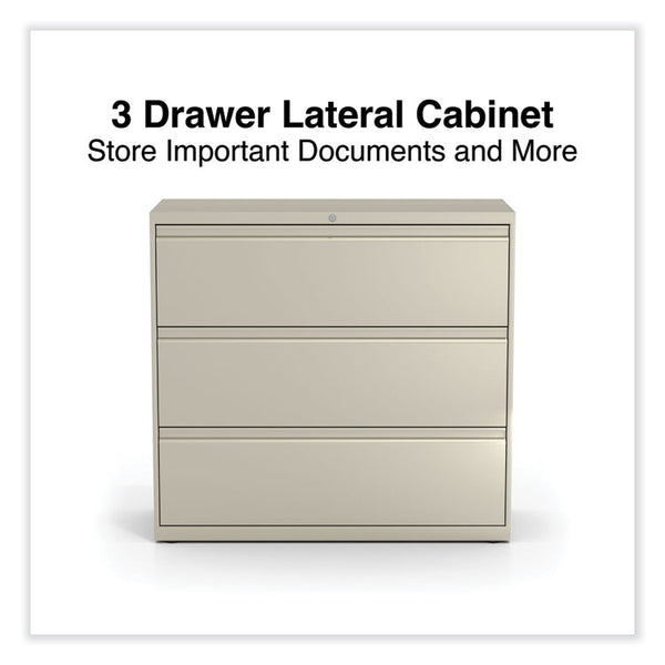 Alera® Lateral File, 3 Legal/Letter/A4/A5-Size File Drawers, Putty, 42" x 18.63" x 40.25" (ALEHLF4241PY)