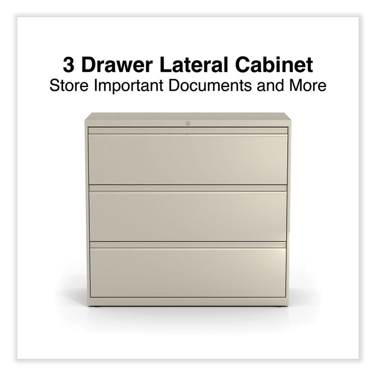 Alera® Lateral File, 3 Legal/Letter/A4/A5-Size File Drawers, Putty, 42" x 18.63" x 40.25" (ALEHLF4241PY)