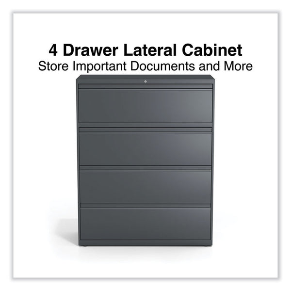 Alera® Lateral File, 4 Legal/Letter/A4/A5-Size File Drawers, Charcoal, 42" x 18.63" x 52.5" (ALEHLF4254CC)