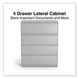 Alera® Lateral File, 4 Legal/Letter-Size File Drawers, Light Gray, 42" x 18.63" x 52.5" (ALEHLF4254LG) Each