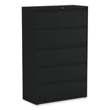 Alera® Lateral File, 5 Legal/Letter/A4/A5-Size File Drawers, Black, 42" x 18.63" x 67.63" (ALEHLF4267BL)