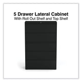 Alera® Lateral File, 5 Legal/Letter/A4/A5-Size File Drawers, Black, 42" x 18.63" x 67.63" (ALEHLF4267BL)