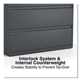 Alera® Lateral File, 5 Legal/Letter/A4/A5-Size File Drawers, Charcoal, 42" x 18.63" x 67.63" (ALEHLF4267CC)