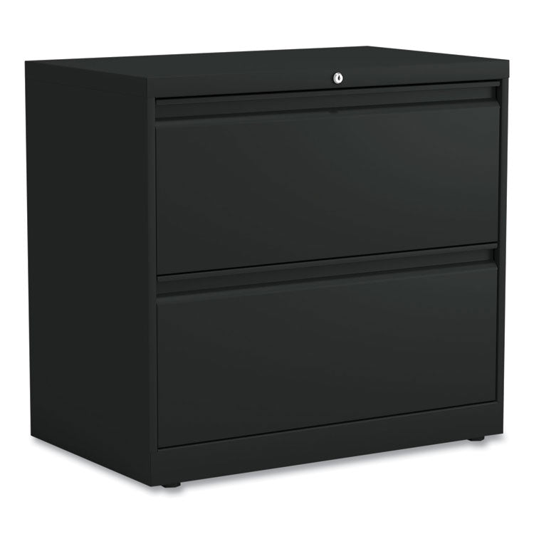 Alera® Lateral File, 2 Legal/Letter-Size File Drawers, Black, 30" x 18.63" x 28" (ALEHLF3029BL)