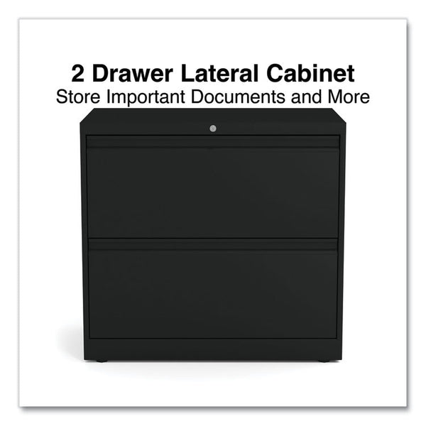 Alera® Lateral File, 2 Legal/Letter-Size File Drawers, Black, 30" x 18.63" x 28" (ALEHLF3029BL)