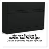 Alera® Lateral File, 2 Legal/Letter-Size File Drawers, Black, 30" x 18.63" x 28" (ALEHLF3029BL)