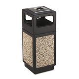 Safco® Canmeleon Aggregate Panel Receptacles, 15 gal, Polyethylene/Stainless Steel, Black (SAF9470NC)