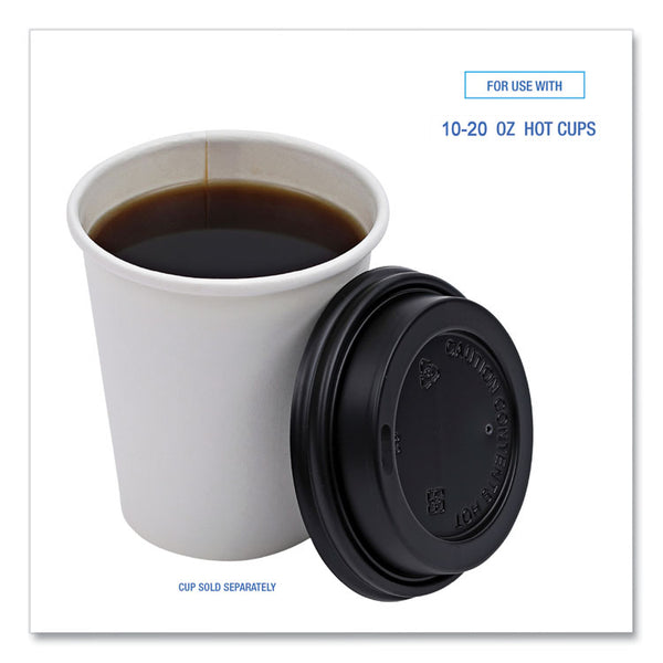 Boardwalk® Hot Cup Lids, Fits 10 oz to 20 oz Hot Cups, Black, 1,000/Carton (BWKHOTBL1020)