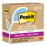 Post-it® Notes Super Sticky 100% Recycled Paper Super Sticky Notes, 3" x 3", Oasis, 70 Sheets/Pad, 5 Pads/Pack (MMM654R5SST) Pack of 5