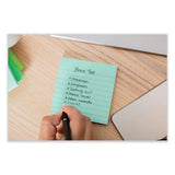 Post-it® Notes Super Sticky 100% Recycled Paper Super Sticky Notes, Ruled, 4" x 4", Oasis, 70 Sheets/Pad, 3 Pads/Pack (MMM675R3SST)